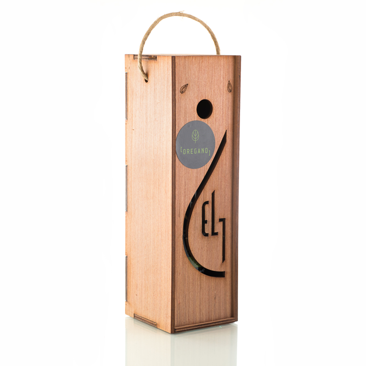 Pellas Nature Oregano infused Olive Oil 8.54 oz Bottle in Wooden Gift Case