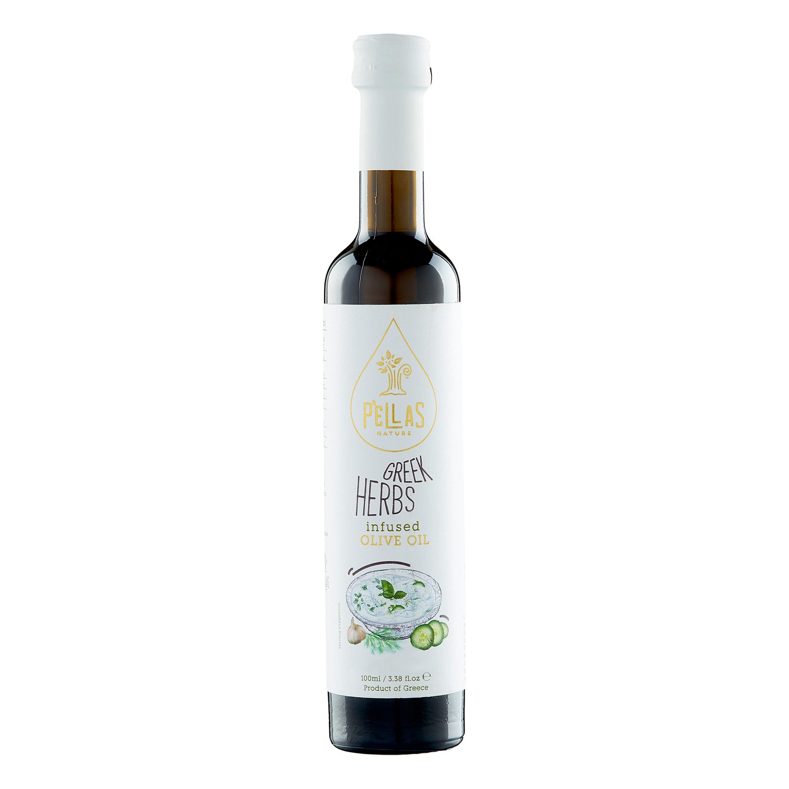 Pellas Nature Greek Herbs infused Extra Virgin Olive Oil 3.38 fl.oz Bottle