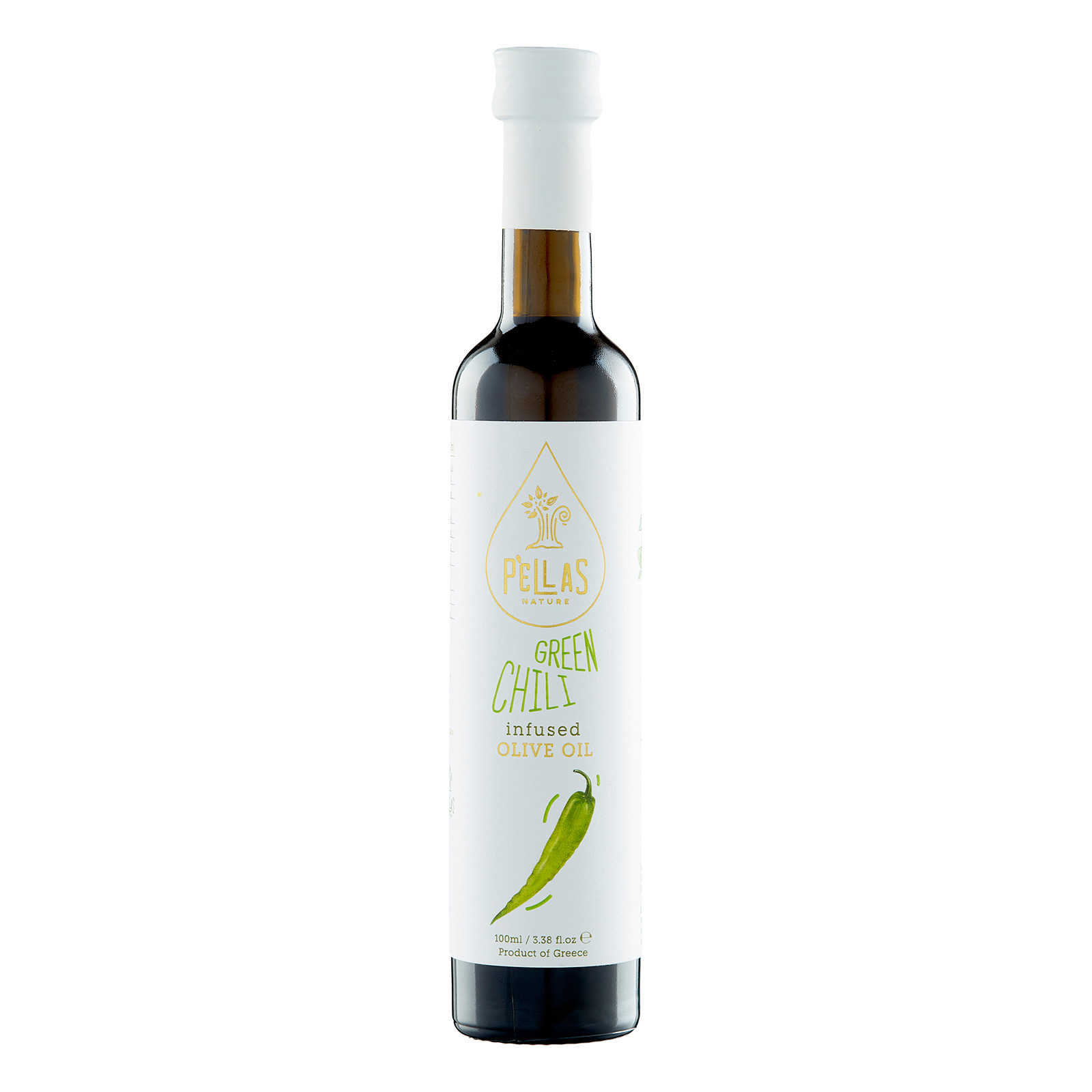 Pellas Nature Green Chili infused Extra Virgin Olive Oil 3.38 fl.oz Bottle dub