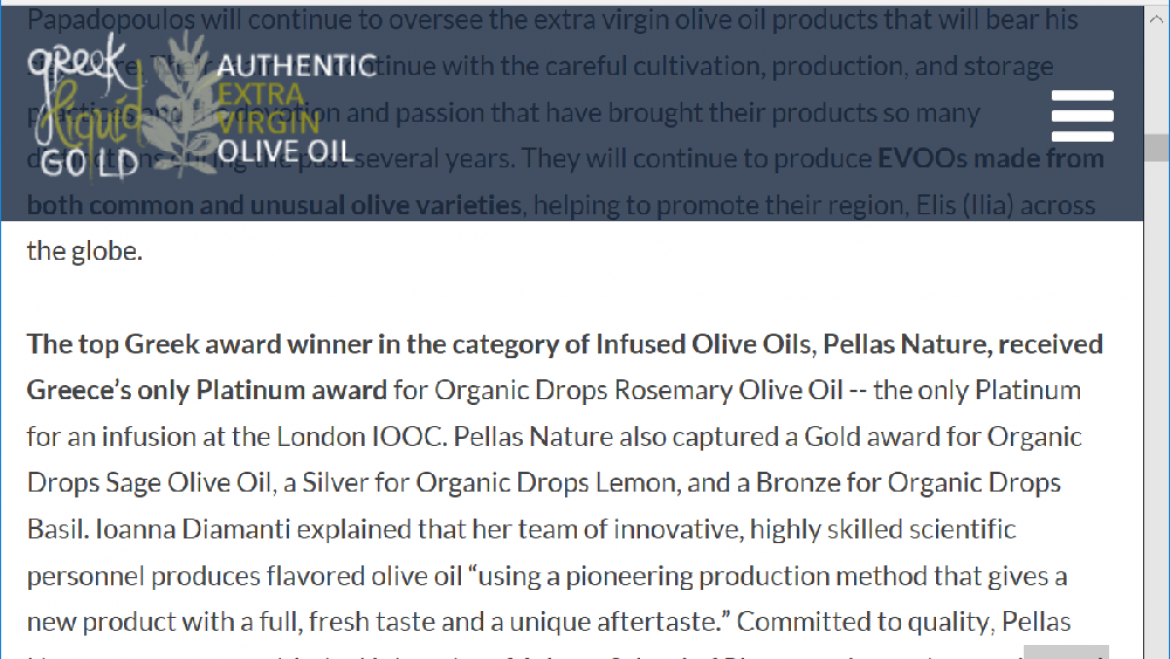 Greek Liquid Gold for Pellas Nature four awards at London International Olive Oil Competition 2019